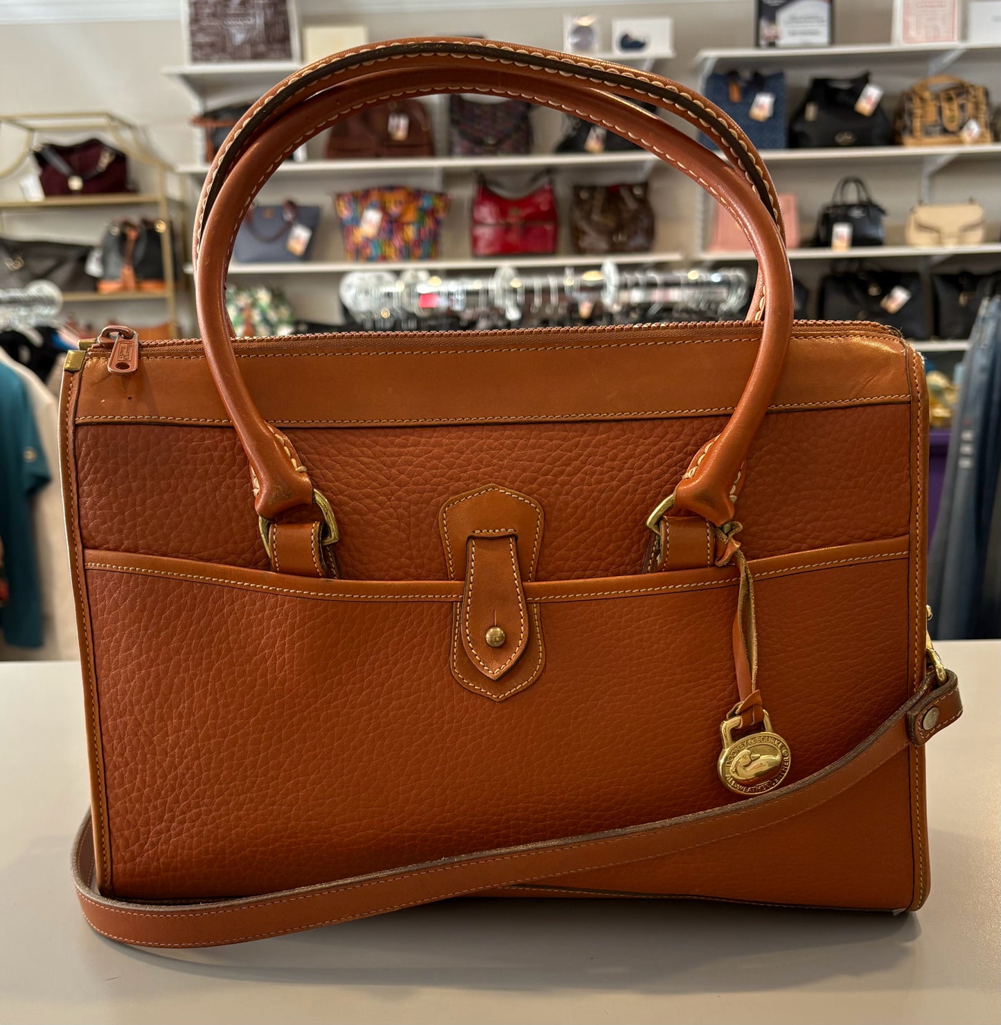 Vintage Dooney and Bourke Pebble Leather Awl Satchel