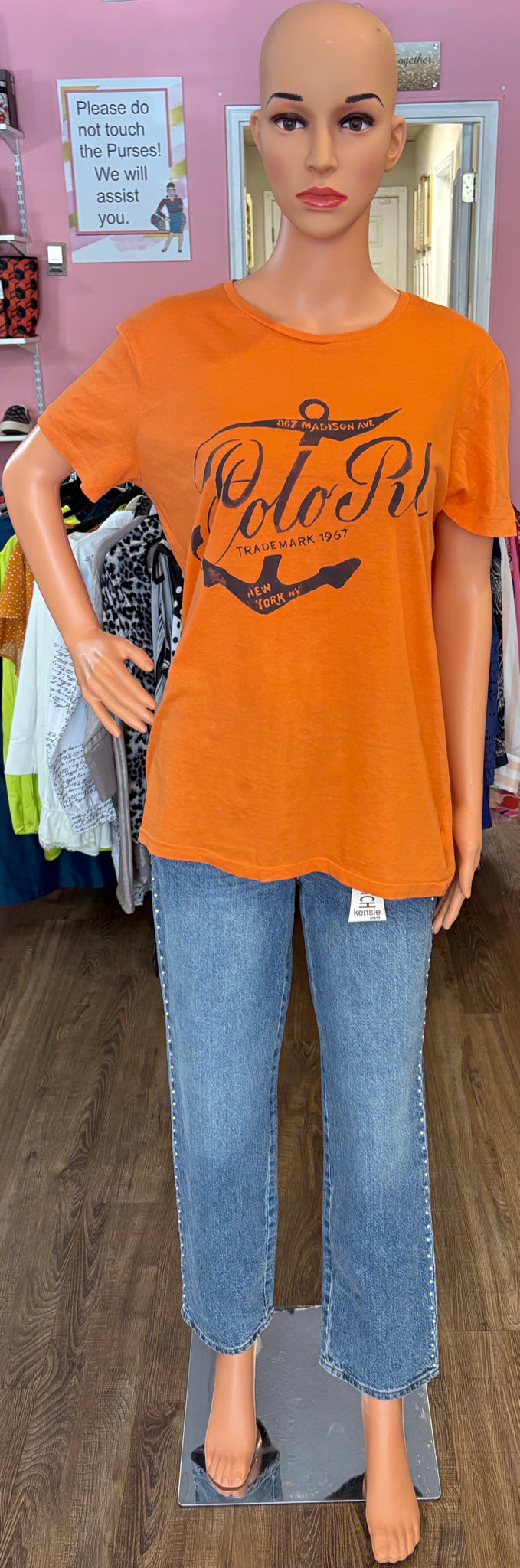 Vintage Polo Ralph Lauren NYC Anchor Graphic T-shirt Size: M (Custom Fit)