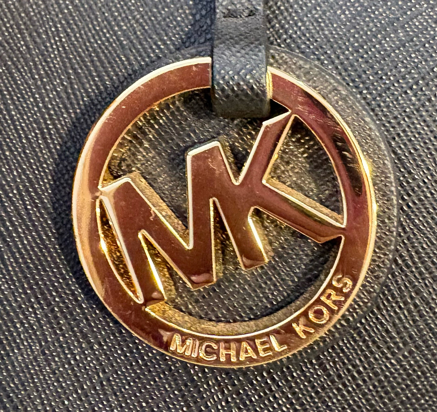 Michael Kors Jet Set Black Saffiano Leather Large Tote with Clip Closure