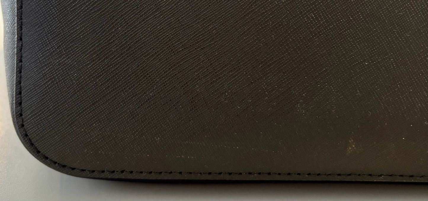 Michael Kors Jet Set Black Saffiano Leather Large Tote with Clip Closure