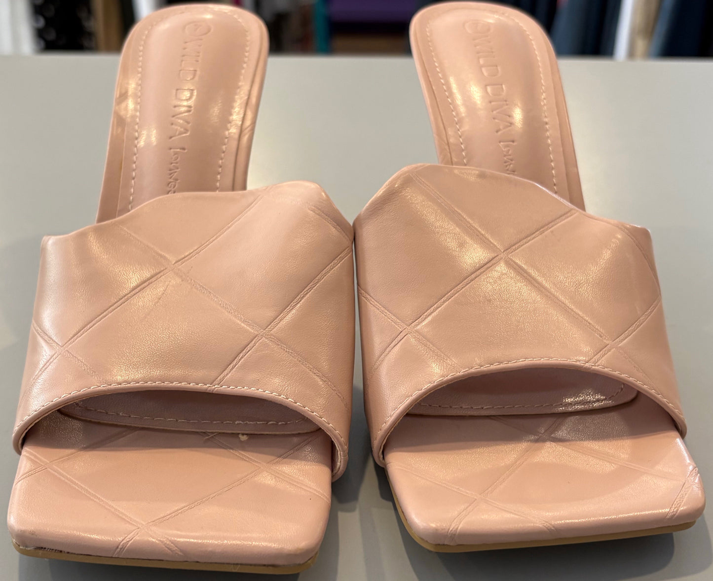 Wild Diva Lounge Pink Heel Sandals Size: 7