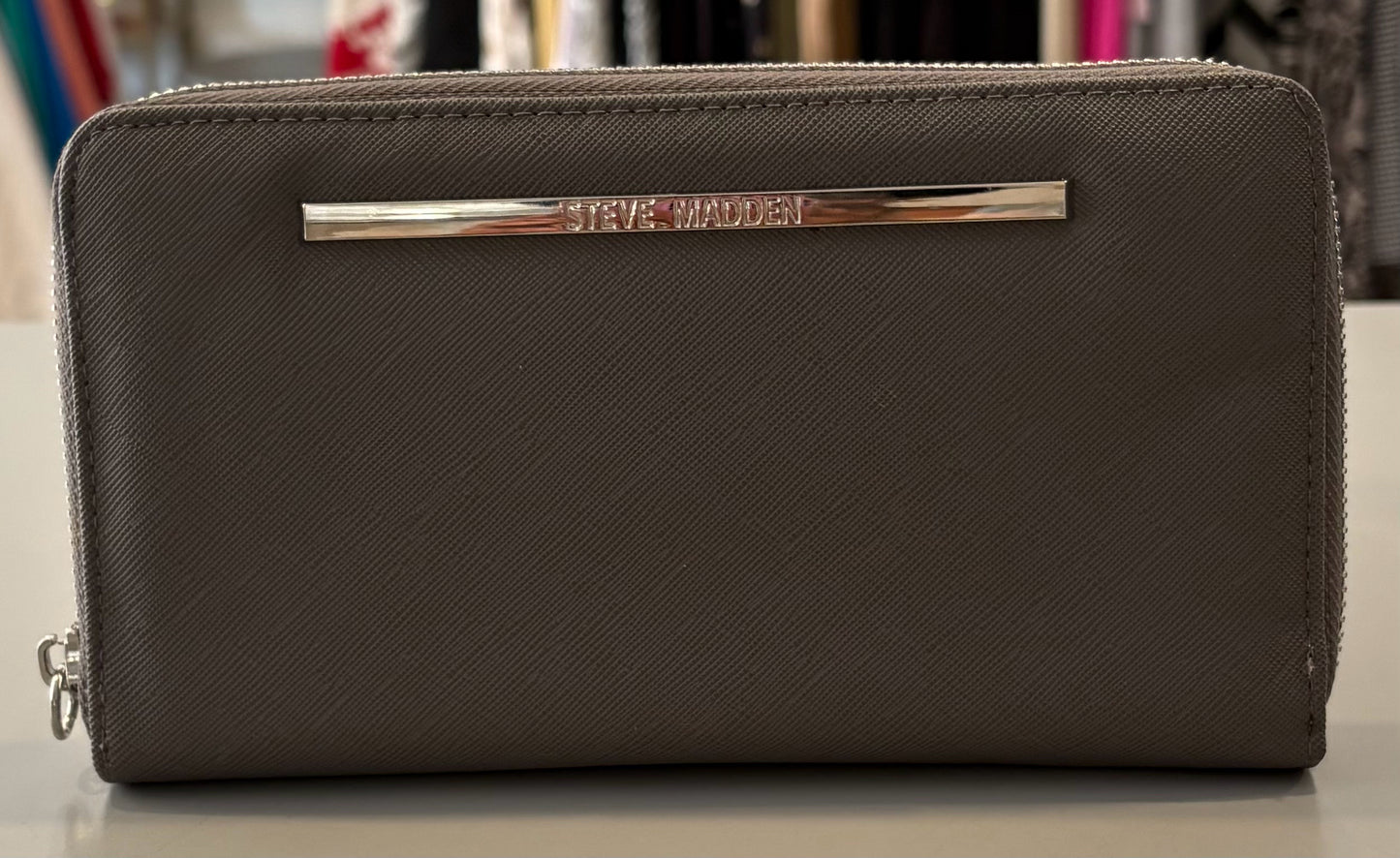 Steve Madden Grey Zip Around Wallet