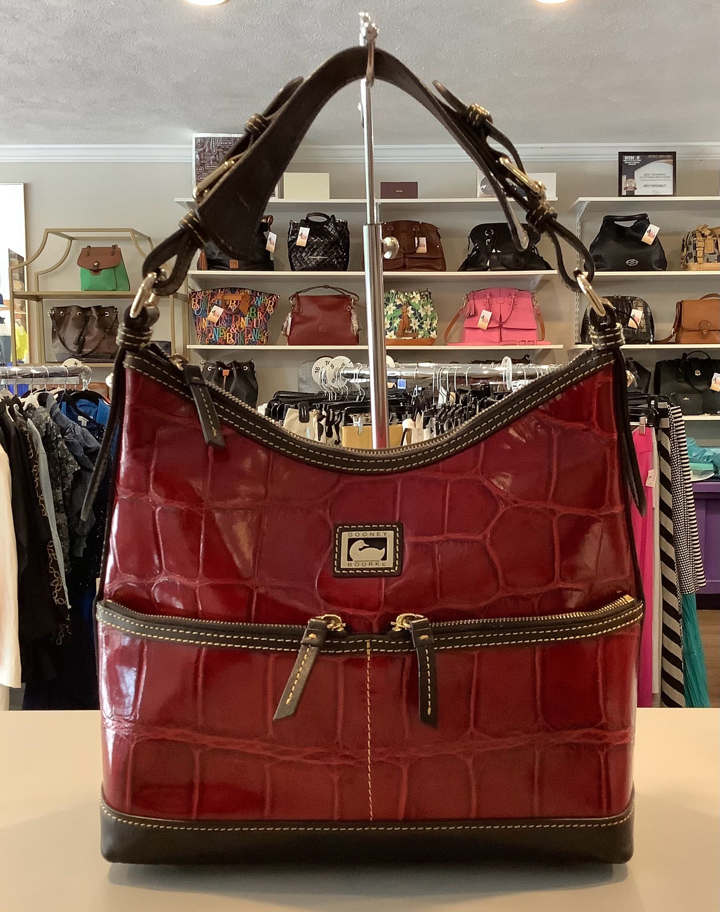 Dooney & Bourke Dillen Crocodile Embossed Shoulder Bag