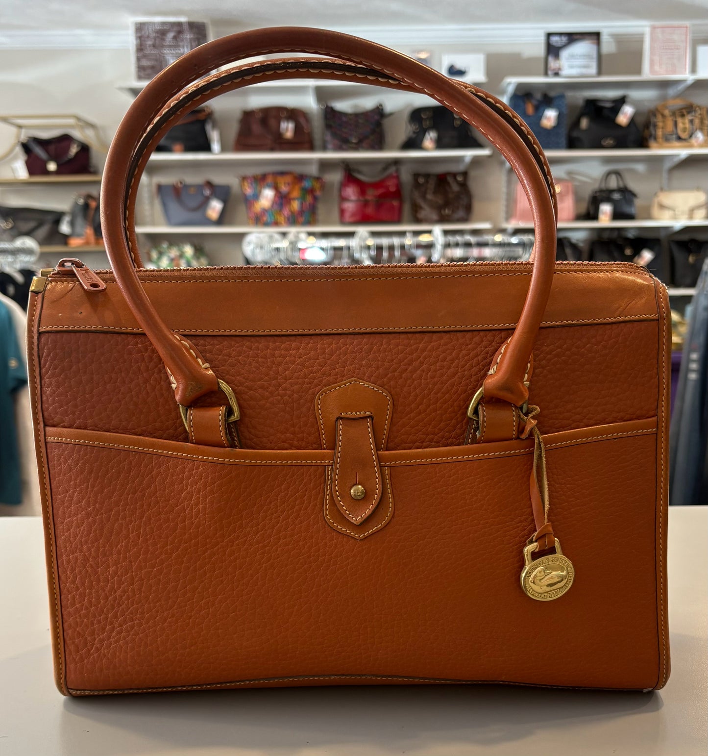 Vintage Dooney and Bourke Pebble Leather Awl Satchel