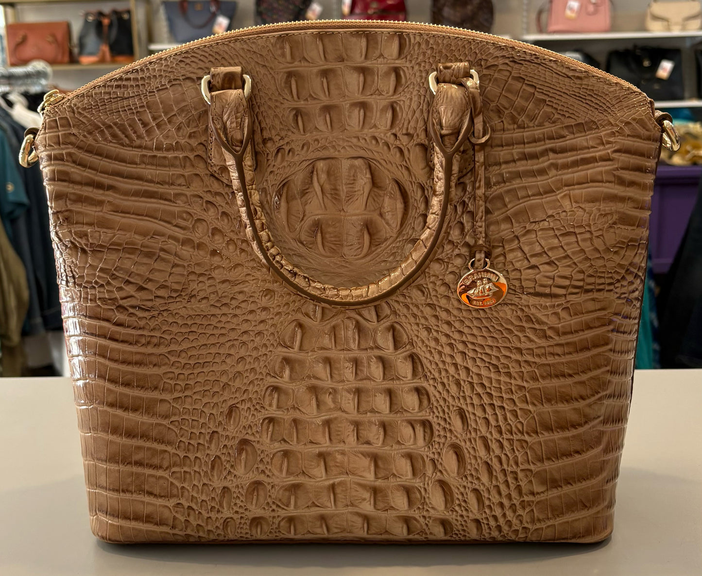 RARE Brahmin Champagne Large Duxbury Satchel Bag