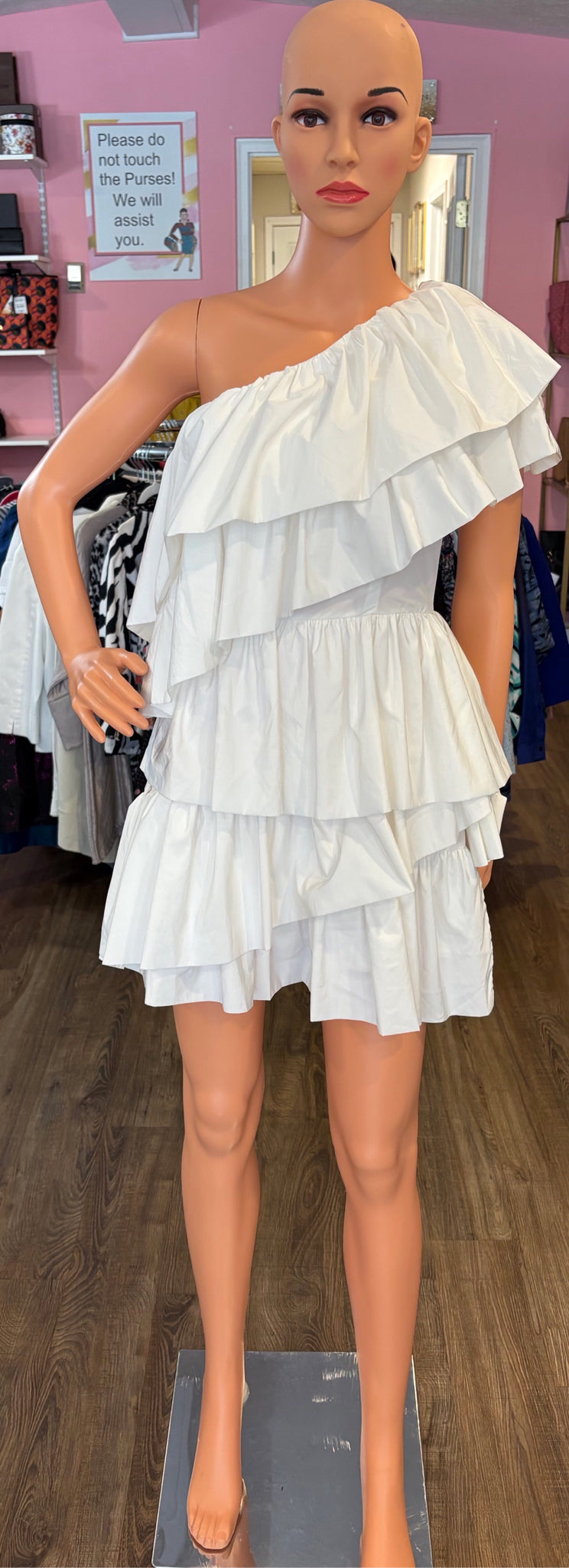 Size S Endless Rose White One Shoulder Ruffle Mini Dress Sweet Purseonality Size S Endless Rose White One Shoulder Ruffle Mini Dress Sweet Purseonality