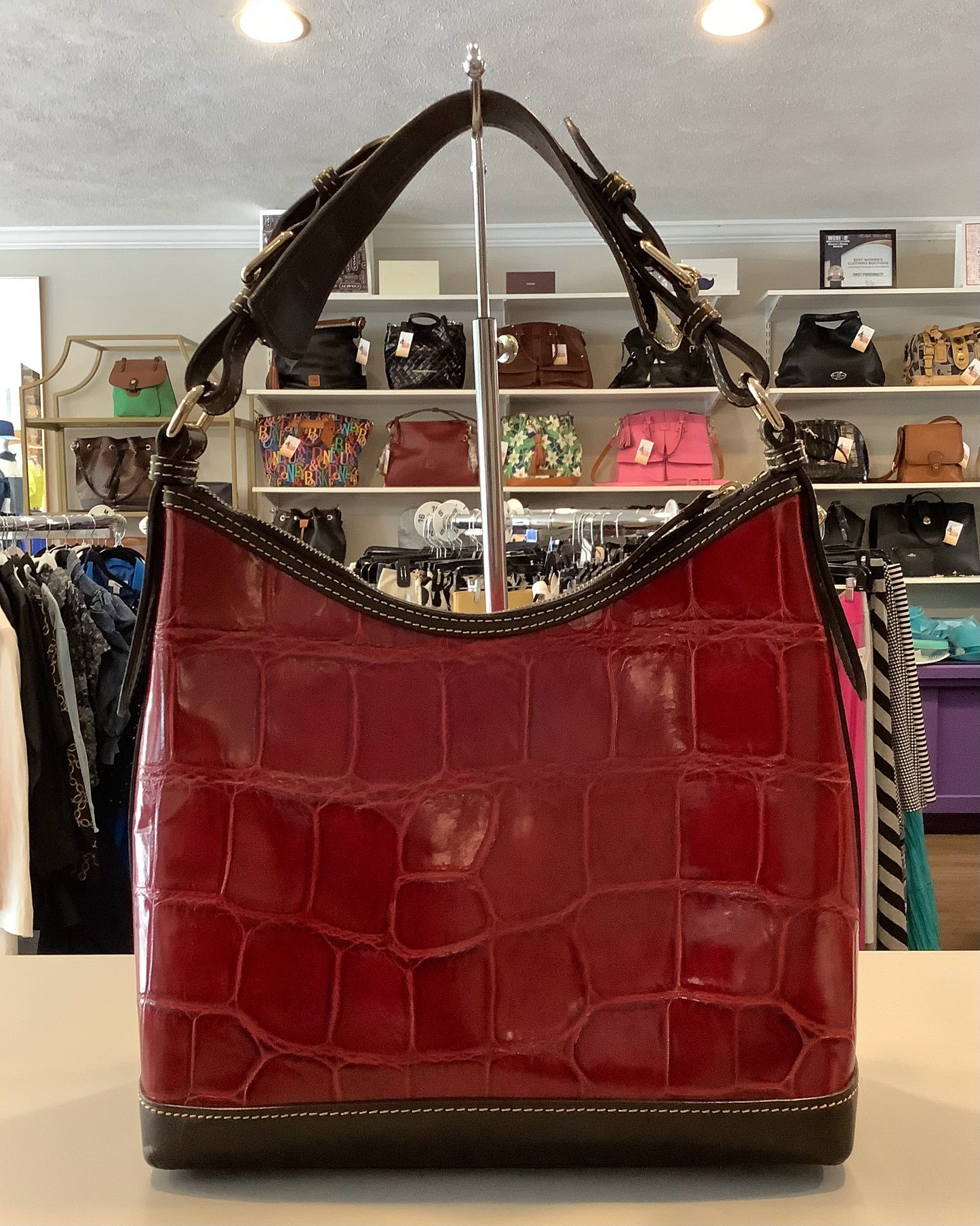 Dooney & Bourke Dillen Crocodile Embossed Shoulder Bag