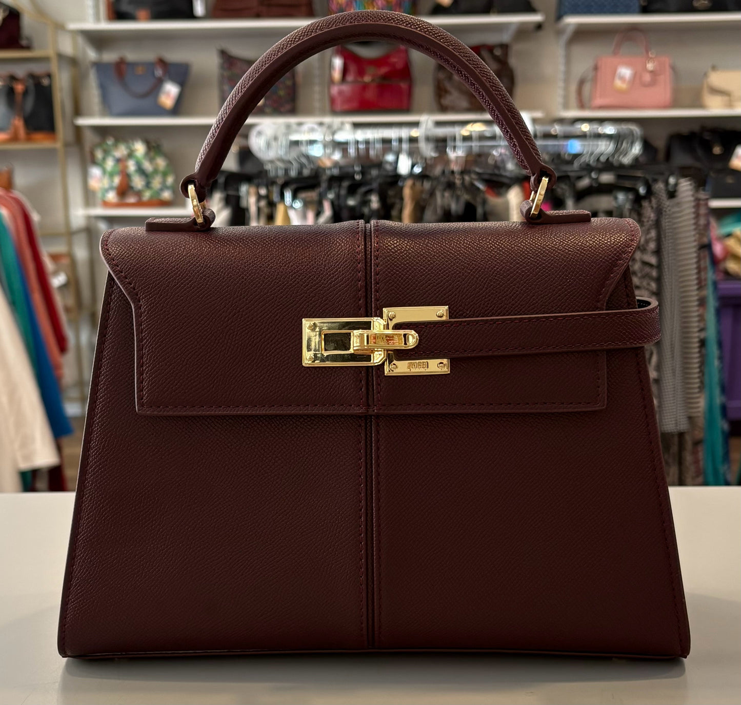 JW PEI Elise Large Top Handle Bag in Claret