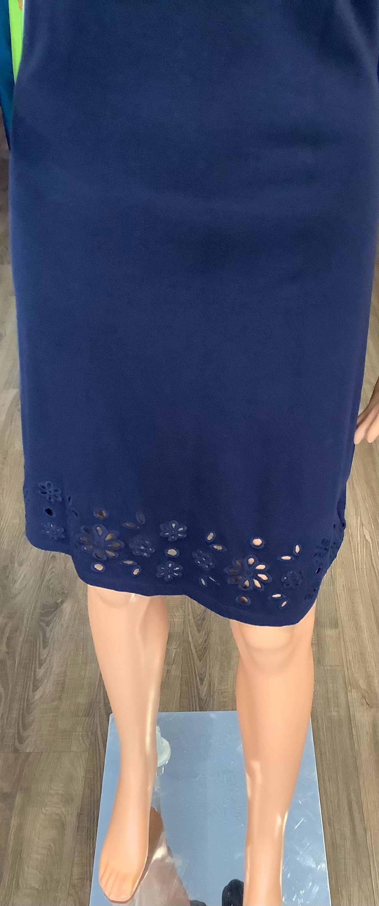 Michael Michael Kors Women's Floral Cutout Tee Shirt Dress - True Navy Michael Michael Kors Women's Floral Cutout Tee Shirt Dress - True Navy