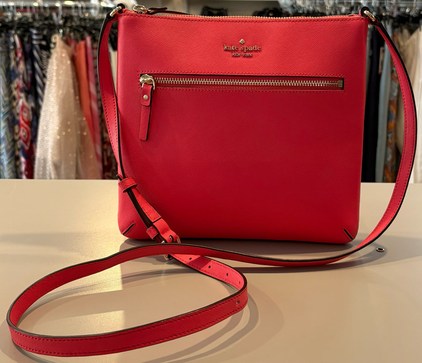 NWOT Kate Spade Laurel Way Rima Saffiano Leather Crossbody in Watermelon Gelato