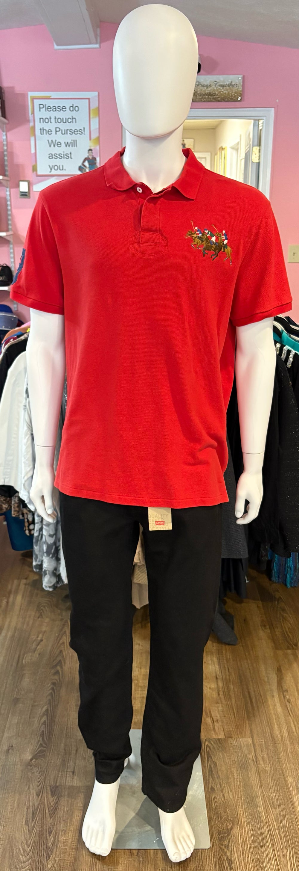 Polo Ralph Lauren Custom Slim Fit Mesh Triple Pony Polo Shirt Size:XL