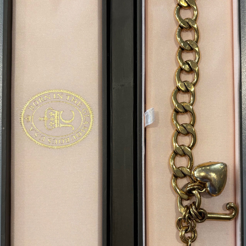 RARE Vintage Juicy Couture B-Gold Pave Starter Bracelet