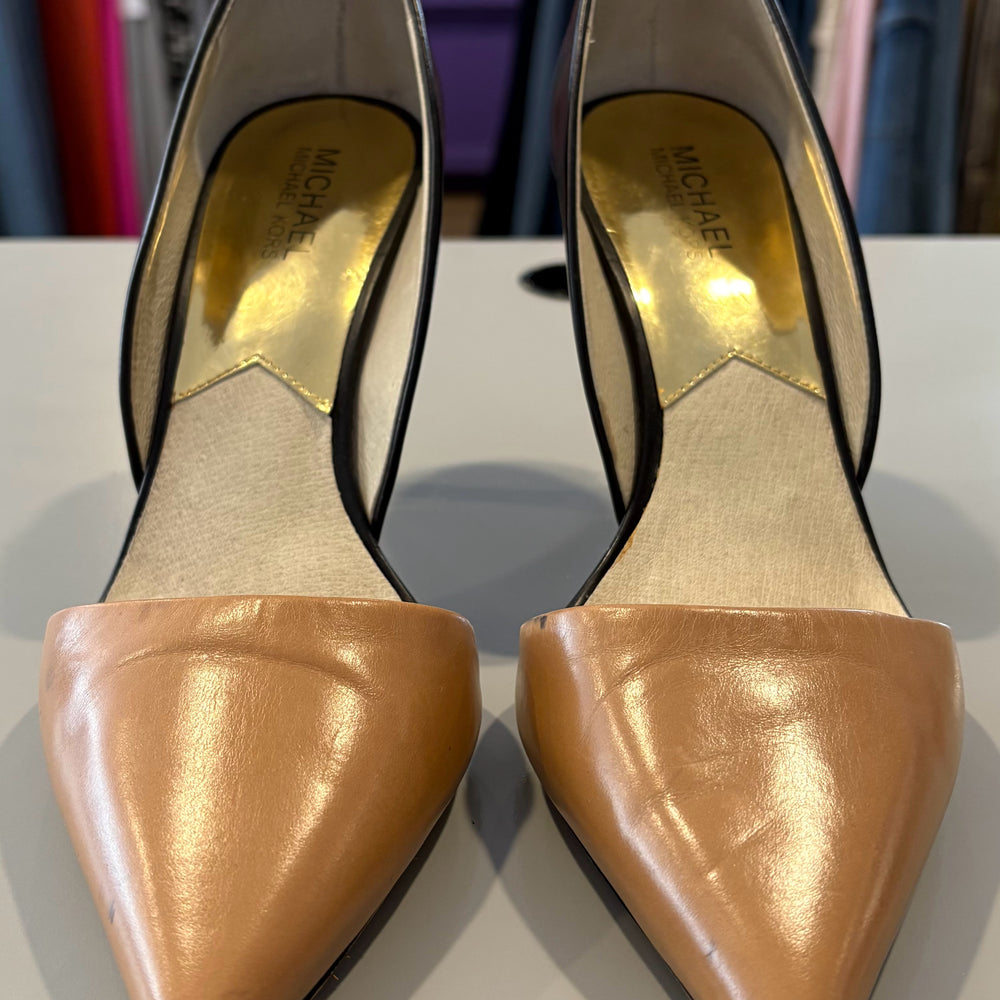 10M Michael Kors Julieta Leather D'Orsay 2-tone Heels