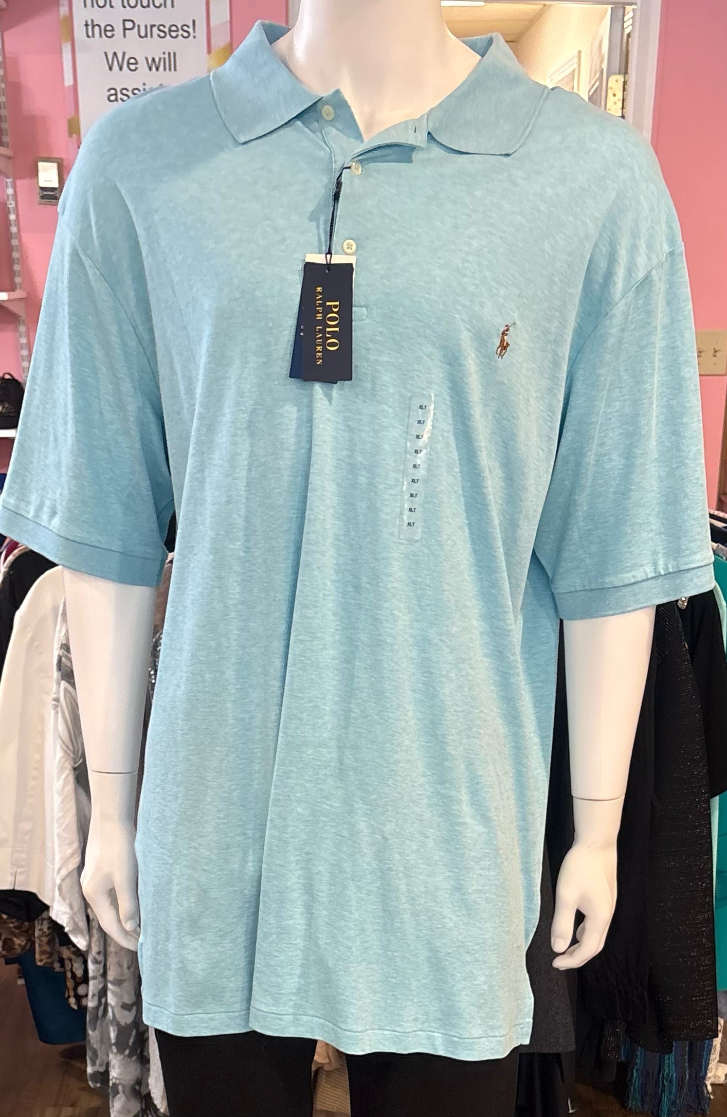 NWT Polo Ralph Lauren Blue Short Sleeve Shirt Size: XLT