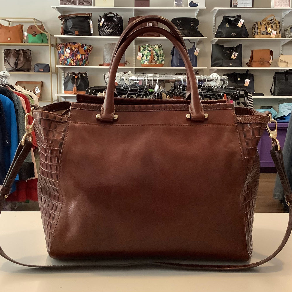 
                      
                        Brahmin Taylor Satchel in Cognac Elton
                      
                    