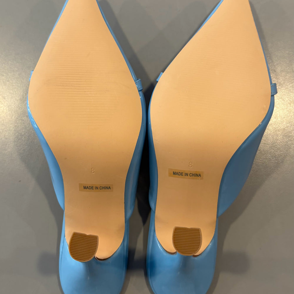 
                      
                        Mixx Shuz Oprah Baby Blue Mule Pumps Size:8
                      
                    