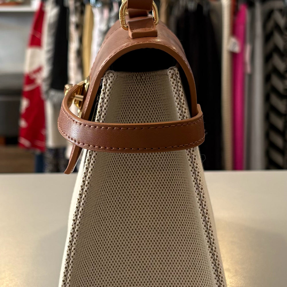
                      
                        JW PEI Elise Brown Canvas Large Top Handle Bag
                      
                    