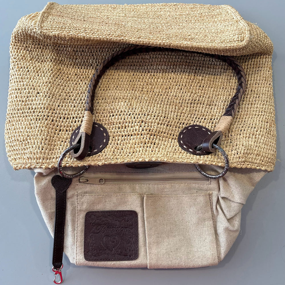 
                      
                        RARE Brighton Tan Straw Tote with Leather Handles
                      
                    
