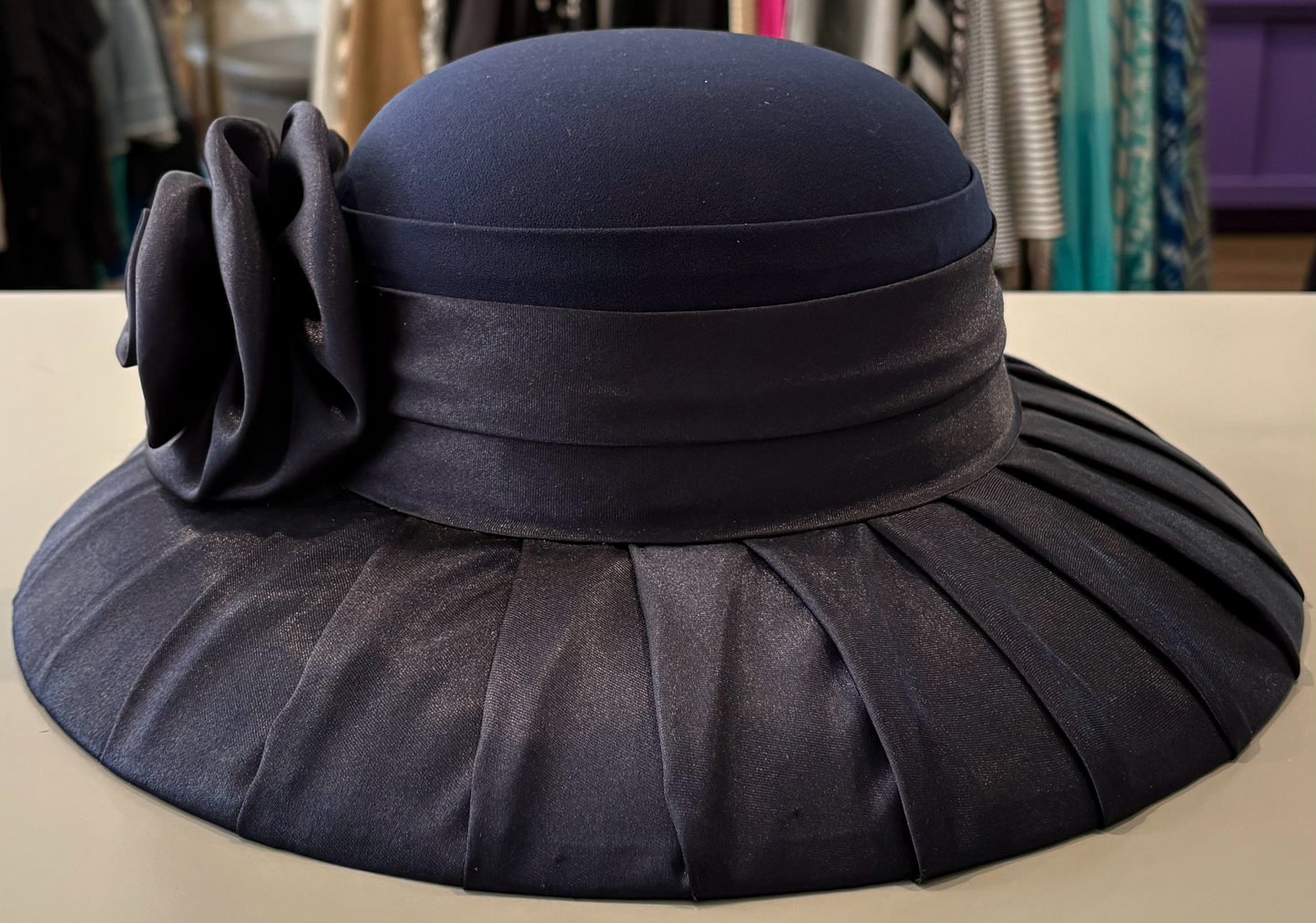 Jessica Taylor Navy Blue Church Hat