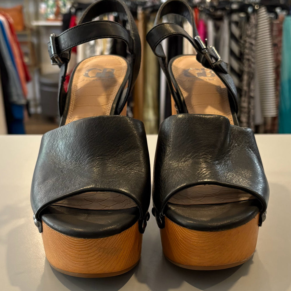 Gianni Bini Meri-Cana Black Studded Platform Sandals Size:8.5M