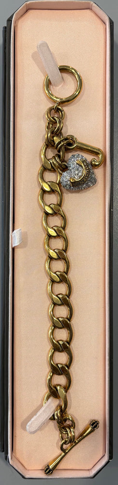 RARE Vintage Juicy Couture B-Gold Pave Starter Bracelet