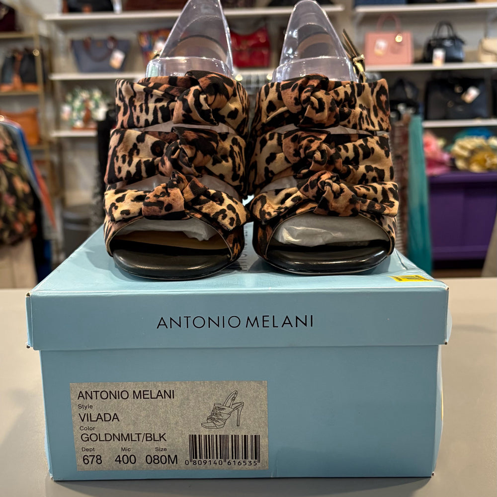 NWB Antonio Melani Vilda Golden Malt & Black Heels Size:8M
