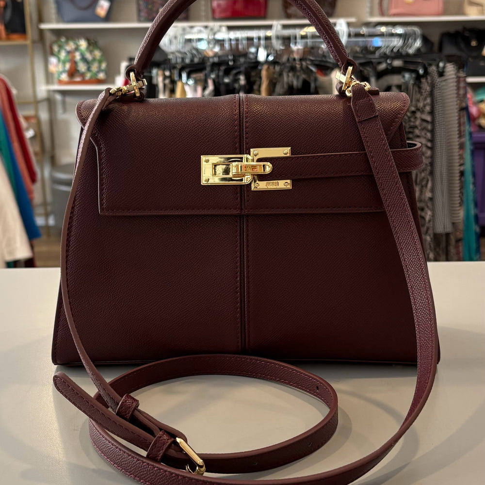 JW PEI Elise Large Top Handle Bag in Claret