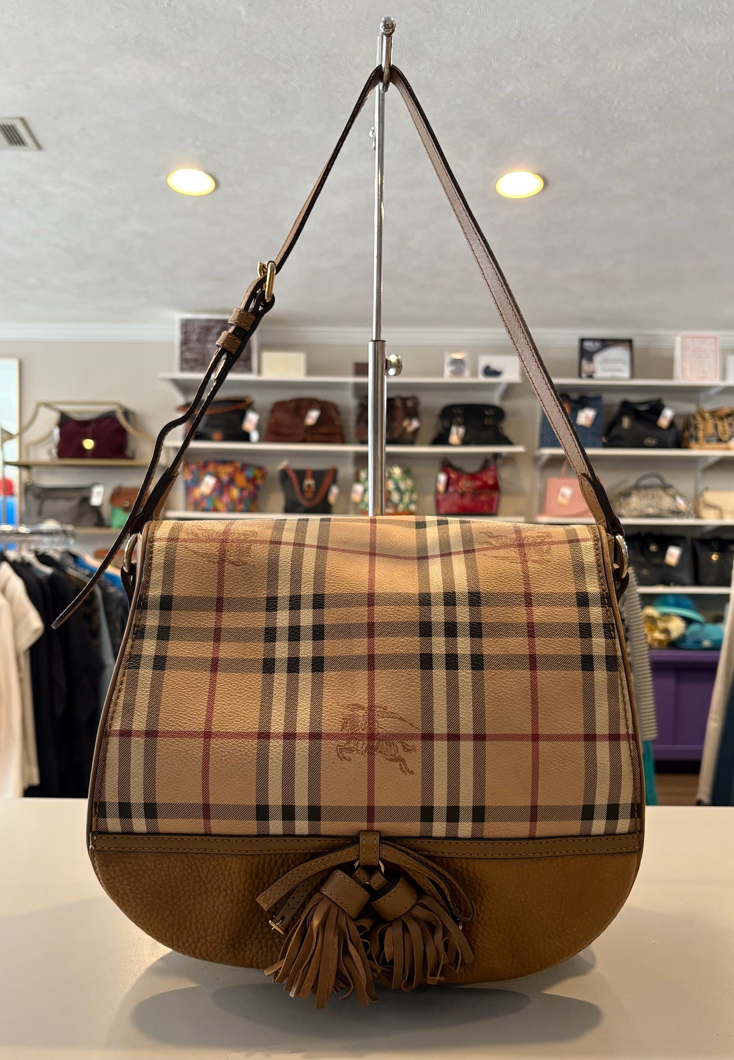 Burberry Haymarket Check Maydown Medium Hobo bag