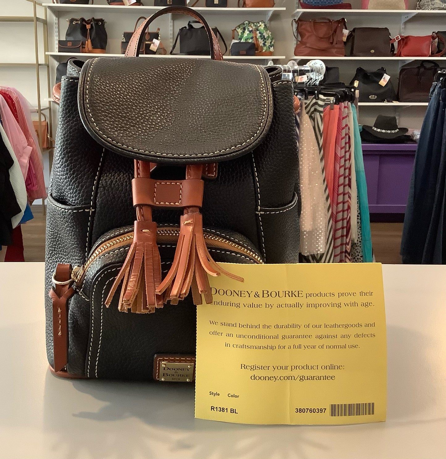 Dooney & Bourke Women's Pebble Grain Small Murphy Leather Backpack in Black Black