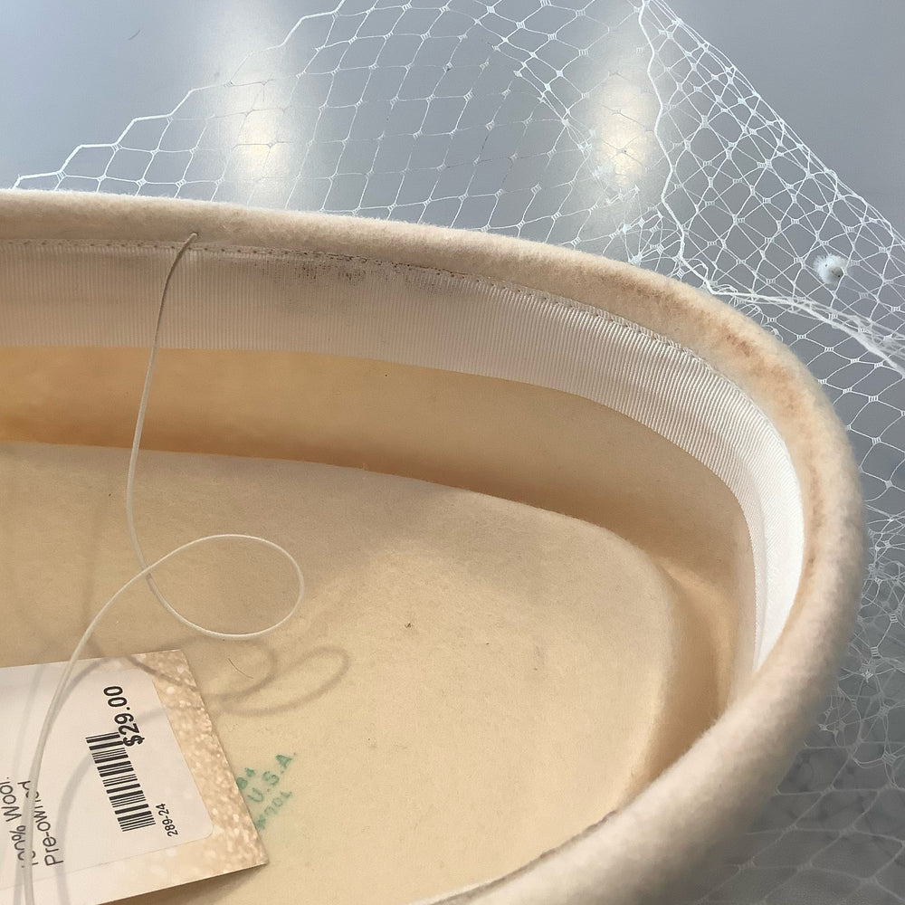 
                      
                        White 100% Wool Dress Hat
                      
                    