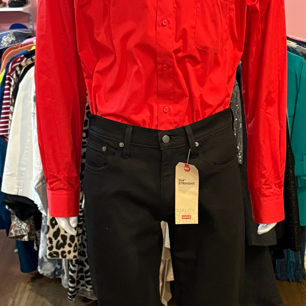 NWOT Marquis Men's Red Long Sleeve Dress Shirt Size: 17 1/2