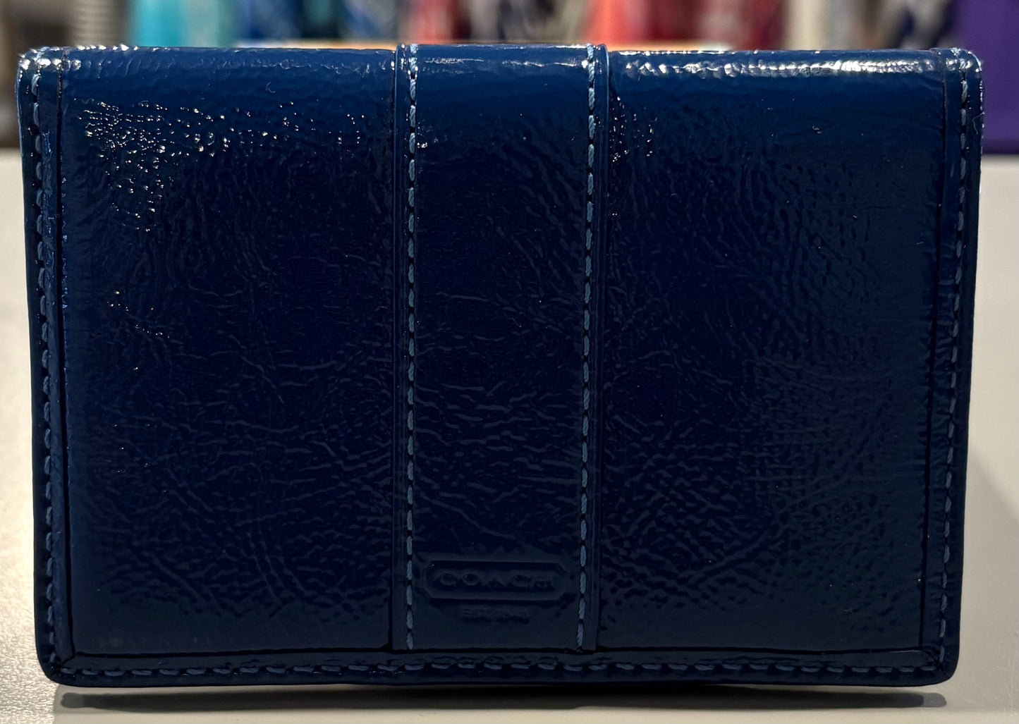 Coach Royal Blue Patent Leather Small Wallet
