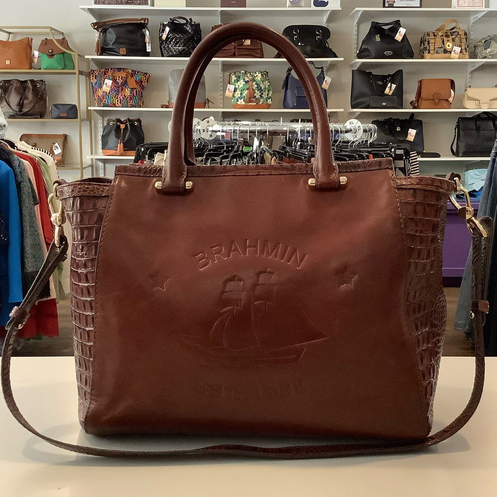 Brahmin Taylor Satchel in Cognac Elton