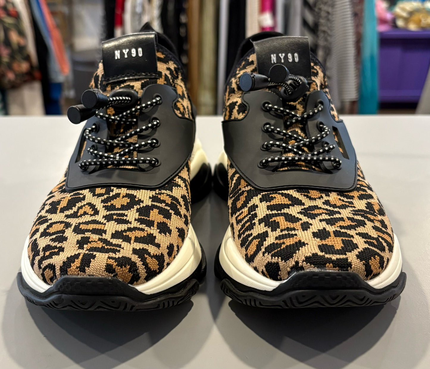 Steve Madden Myles NY90 Leopard Print Sneakers Size:8.5M