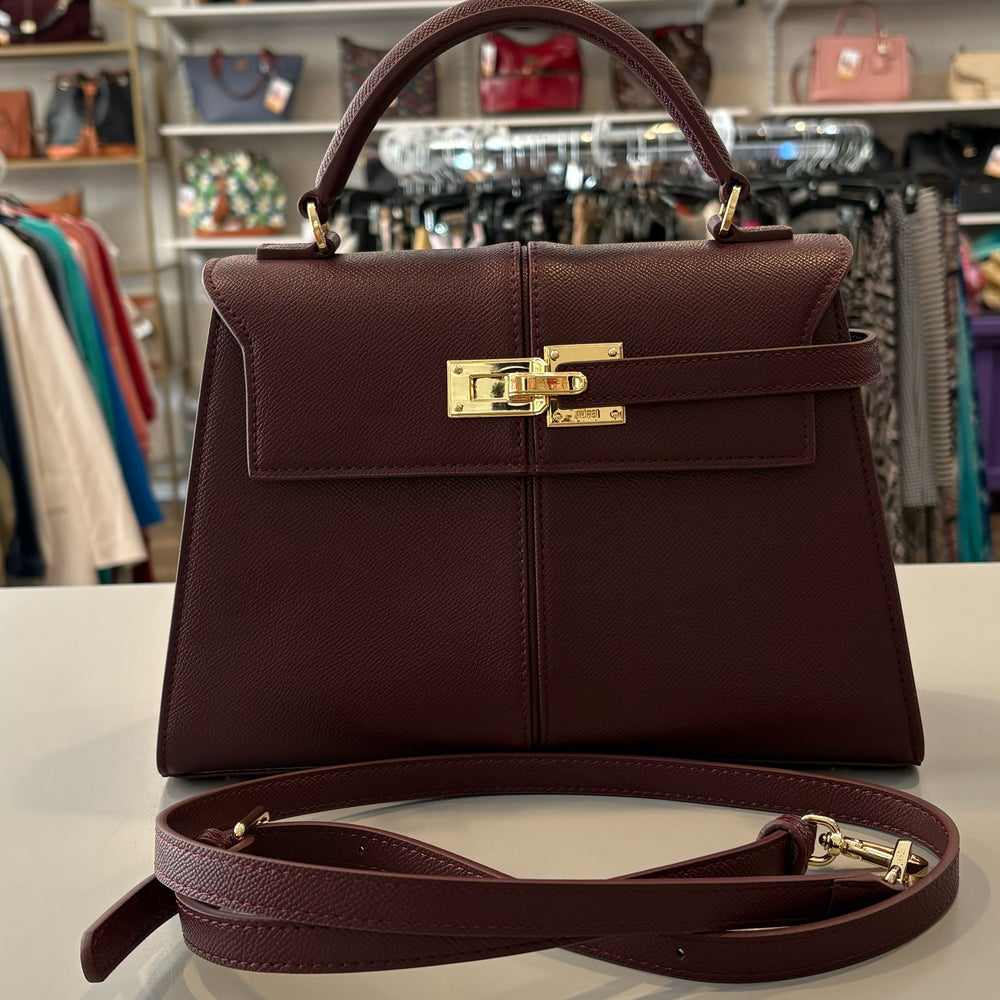 
                      
                        JW PEI Elise Large Top Handle Bag in Claret
                      
                    