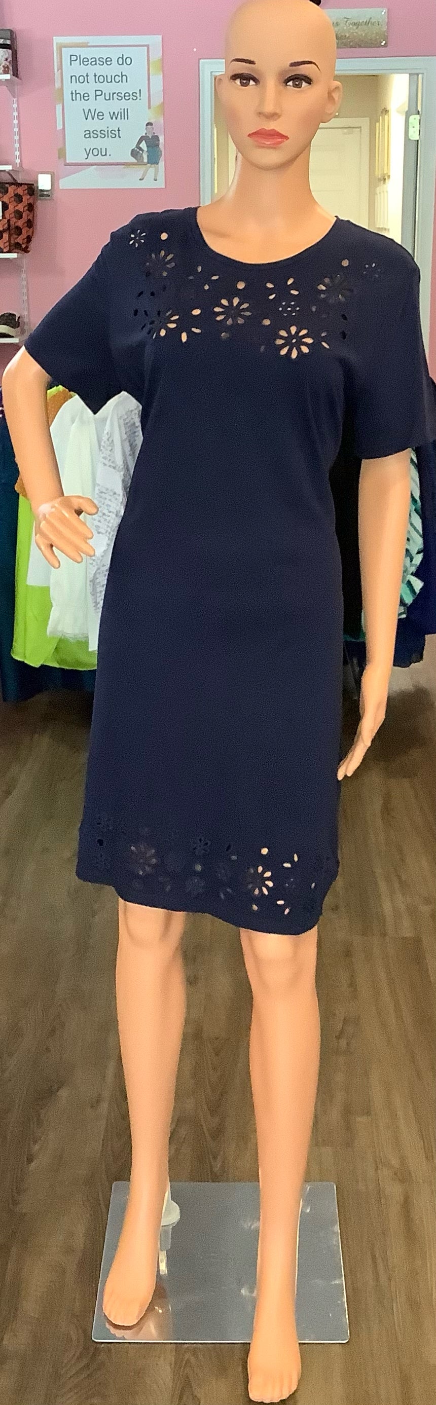 NWT Michael Kors True Navy T-Shirt Dress Size: XL