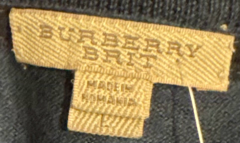 
                      
                        Burberry Brit 100% Extra Fine Merino Wool Navy Blue V-Neck Sweater Size: L
                      
                    