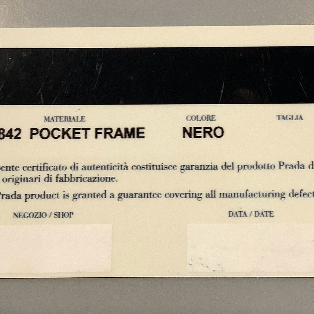 
                      
                        Vintage Prada Black Nylon Lizard Trim Pocket Frame Nero Bag BR2842
                      
                    