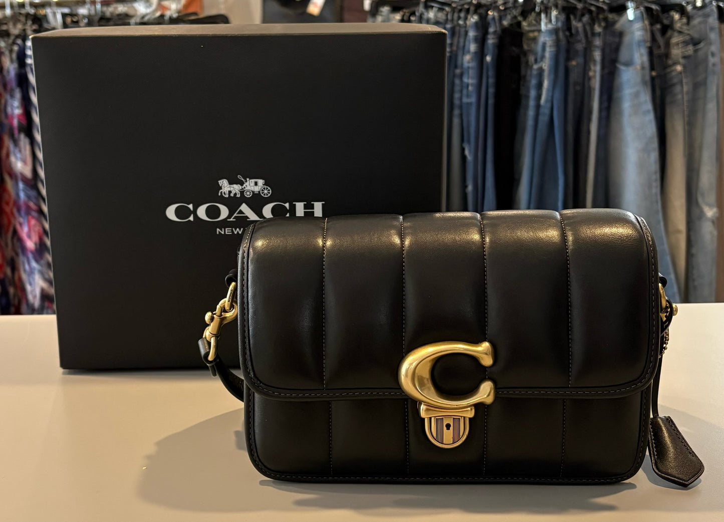 RARE NWT Coach Sudio Black Shoulder Bag with Quilting SN:C7725