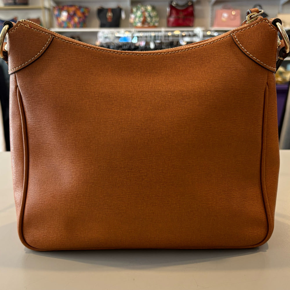 Dooney & Bourke Saffiano Leather Kimberly Crossbody in the Color Natural