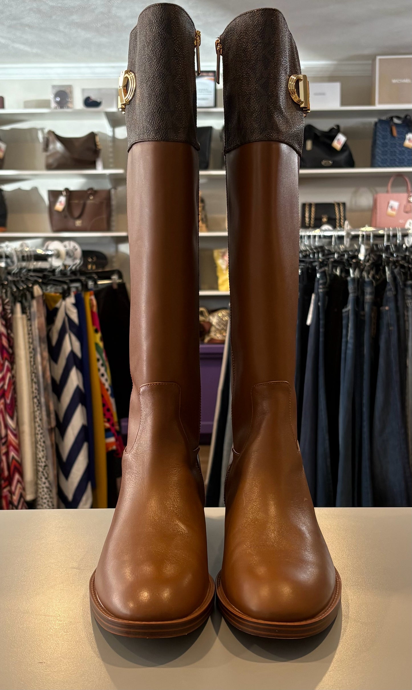 NWB Michael Kors Parker Logo Knee-High Boots Sz:10M