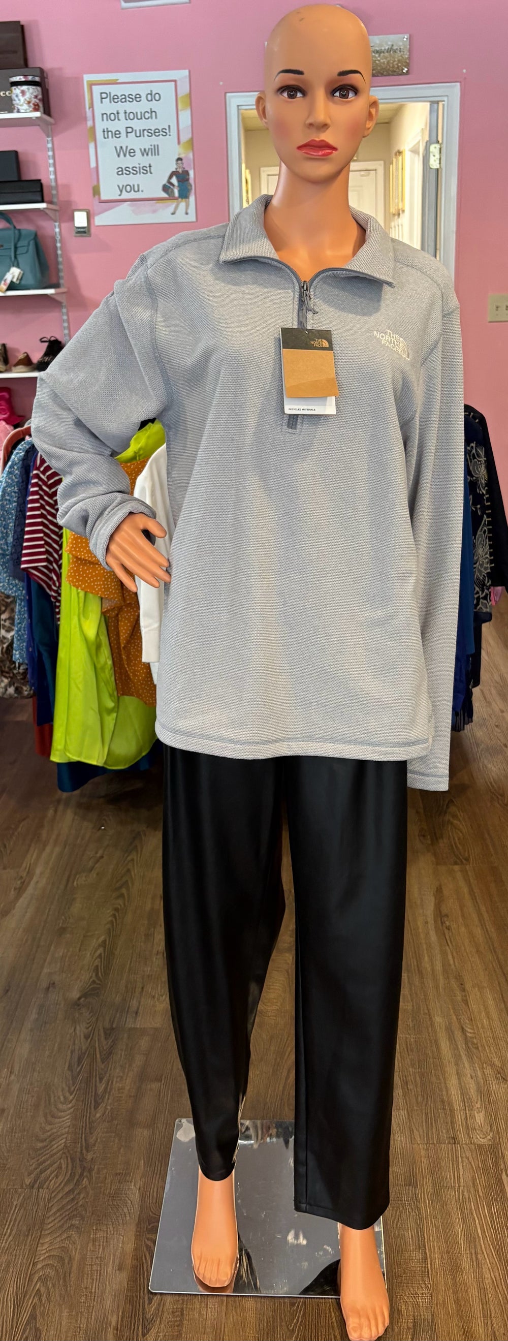 NWT The North Face Light Grey Textured Cap Rock Jacket Size:L