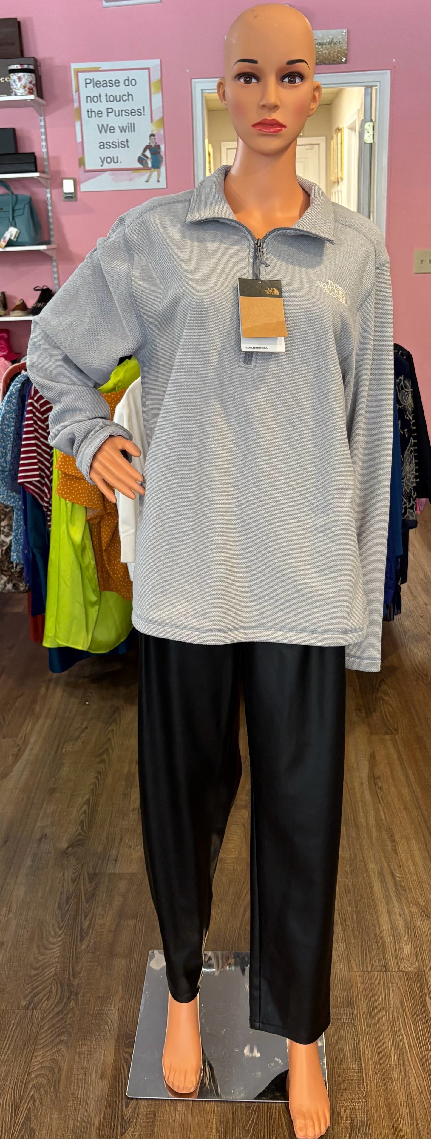NWT The North Face Light Grey Textured Cap Rock Jacket Size:L