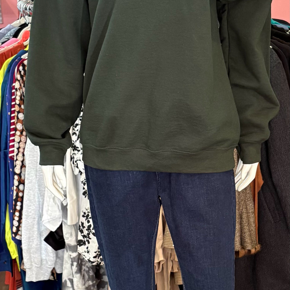 PLAYBOY Dark Green Sweatshirt Size: M