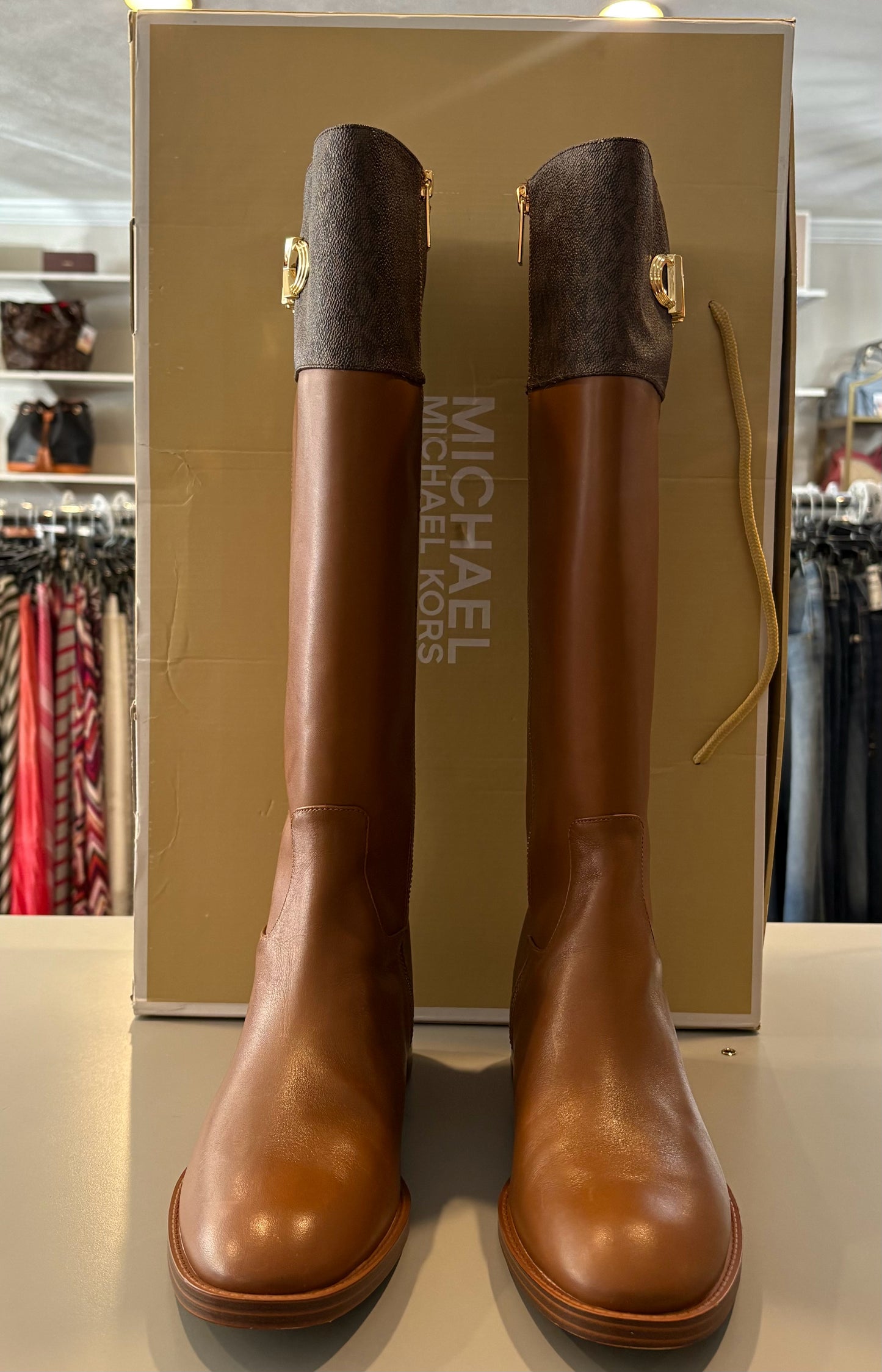 NWB Michael Kors Parker Logo Knee-High Boots Sz:10M