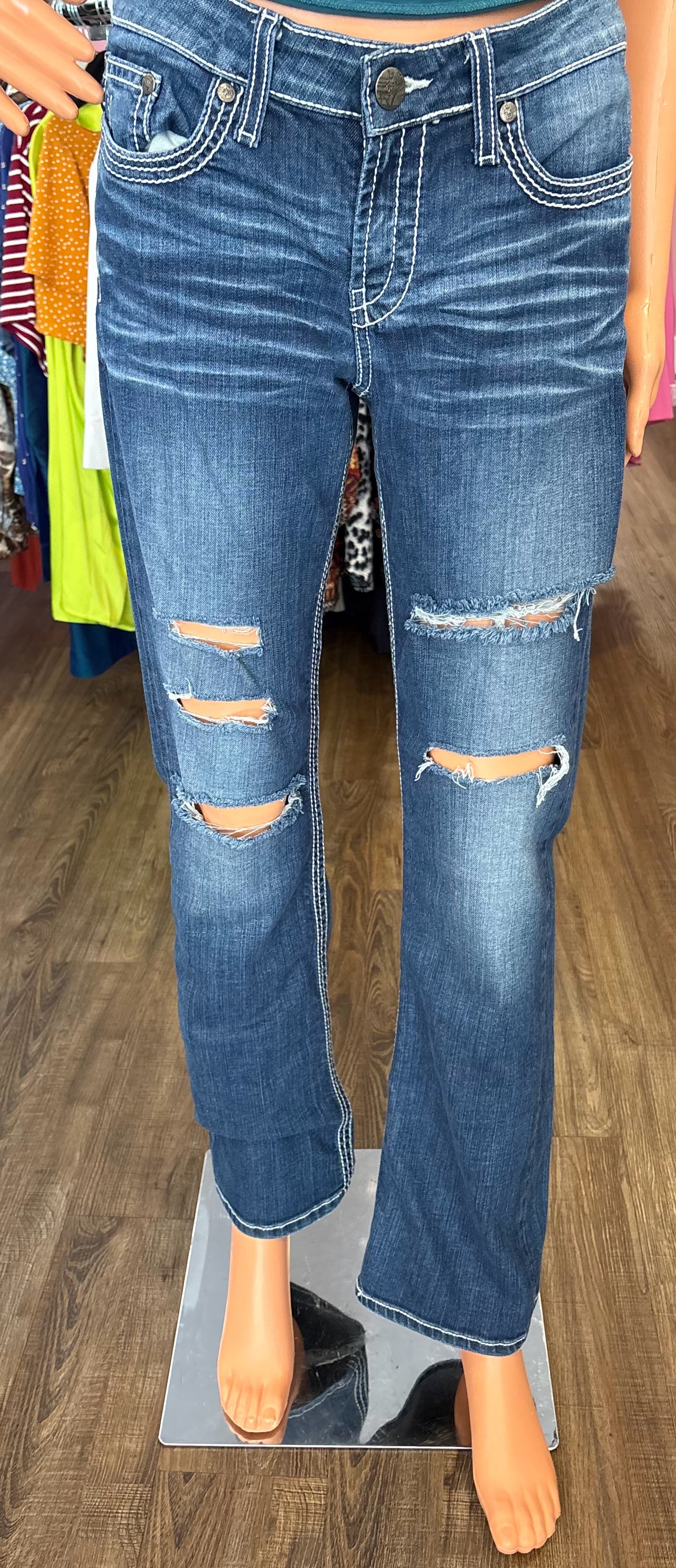 BKE Denim Payton Bootcut Distressed Jeans Size: 28R X 31.5