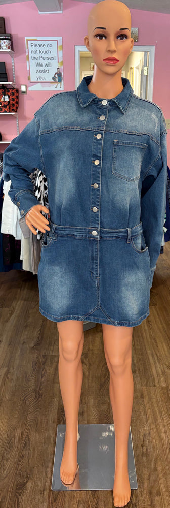 NWT Fashion Nova Belleville Denim Mini Dress Size 1x