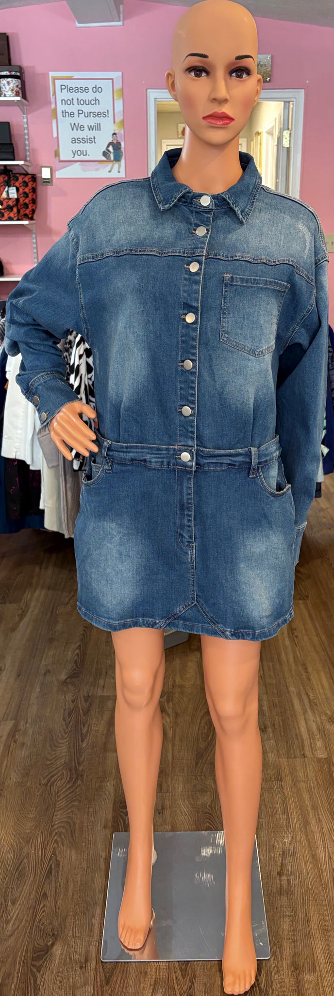 NWT Fashion Nova Belleville Denim Mini Dress Size 1x