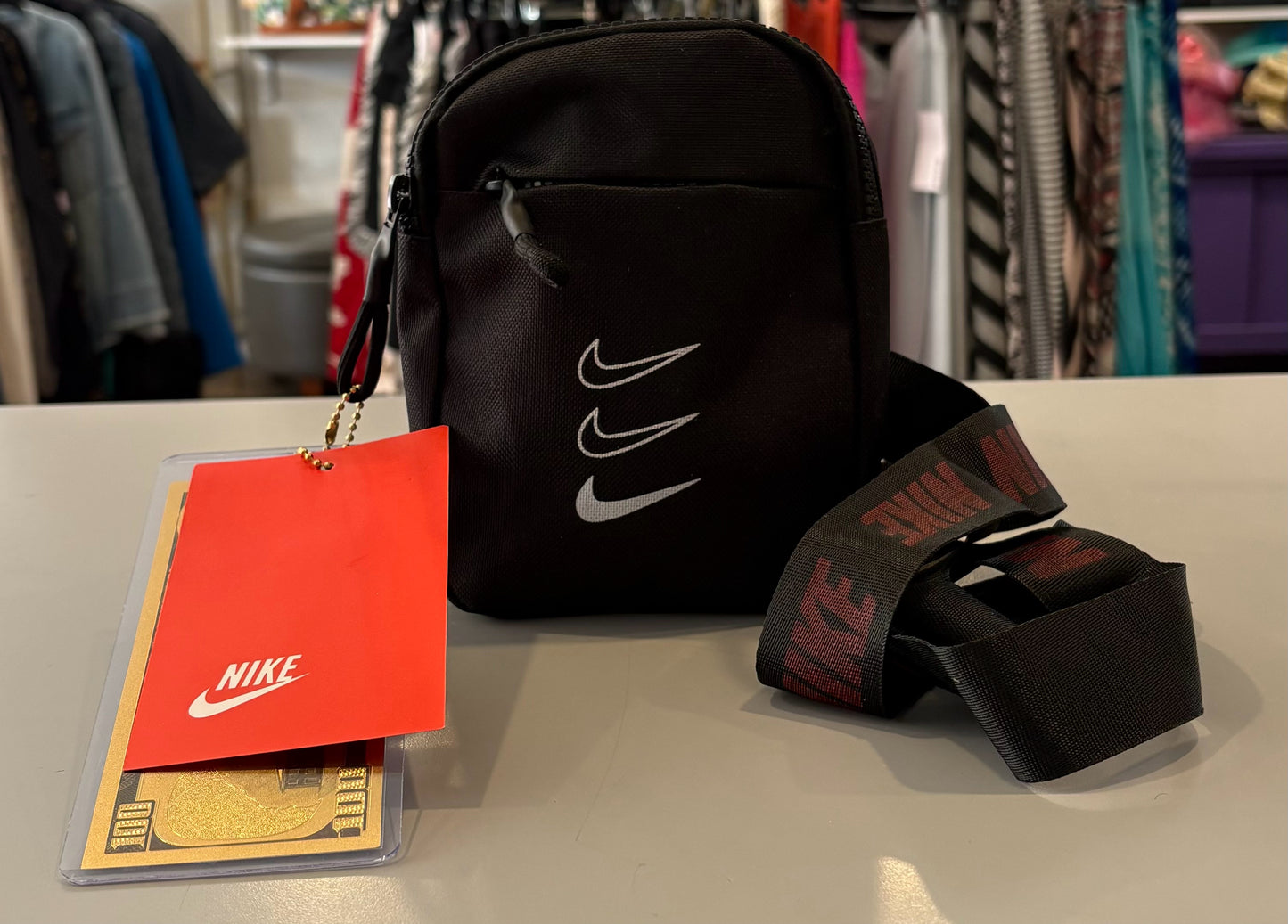 NWT Nike Black & Maroon Unisex Shoulder Crossody Bag