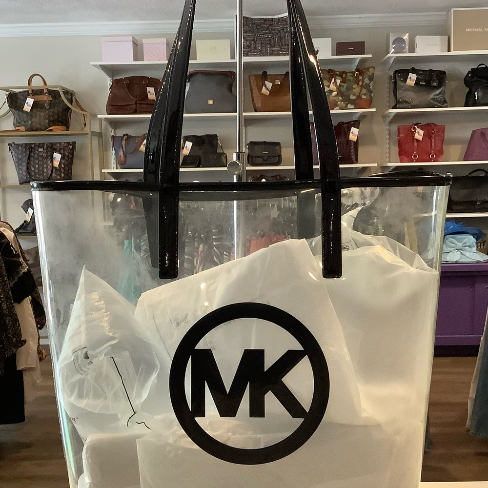Michael Kors CLear and Black Large Tote Bag